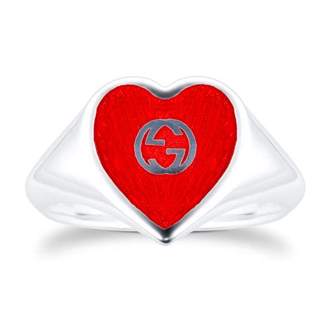 gucci heart silver ring|gucci heart ring for sale.